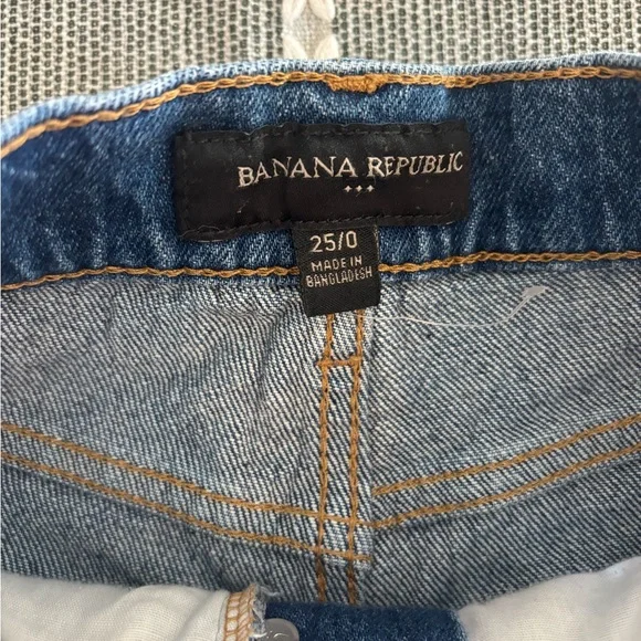Banana Republic Shorts Womens 25/0 Blue Denim Jean Button Fly High Rise - Picture 2 of 5